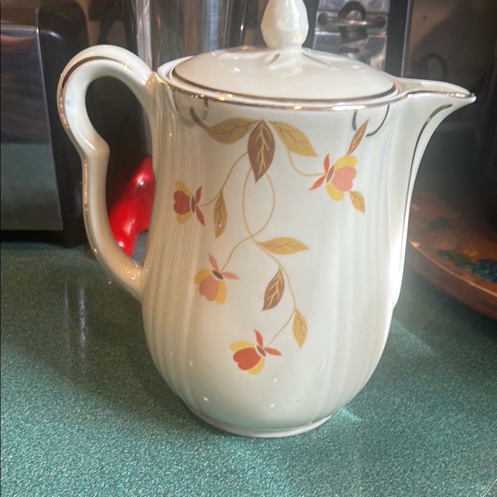 Hall’s Autumn Leaf Floral Cream Coffee Pot